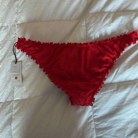 Red, Ruffled Bikini Bottom - Picture 2 of 4